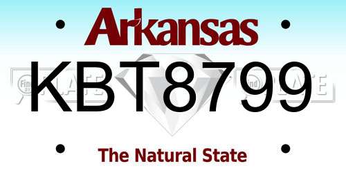 KBT8799 Arkansas License Plate