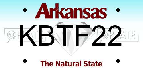 KBTF22 Arkansas License Plate