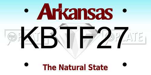 KBTF27 Arkansas License Plate
