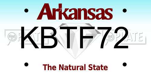 KBTF72 Arkansas License Plate