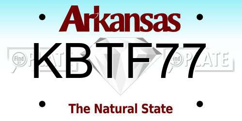 KBTF77 Arkansas License Plate