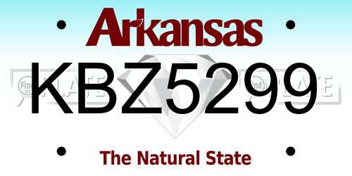 KBZ5299 Arkansas License Plate