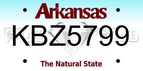 KBZ5799 Arkansas License Plate