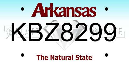 KBZ8299 Arkansas License Plate