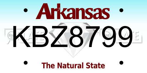 KBZ8799 Arkansas License Plate