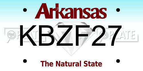 KBZF27 Arkansas License Plate