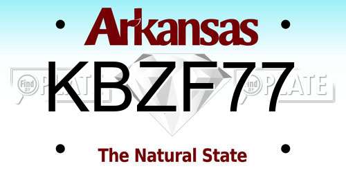 KBZF77 Arkansas License Plate