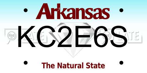 KC2E6S Arkansas License Plate