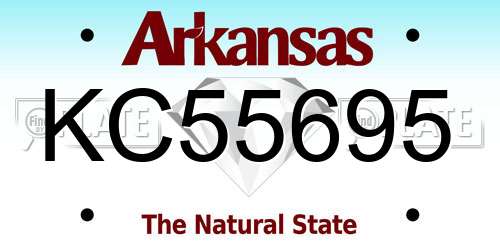 KC55695 Arkansas License Plate