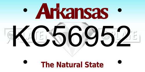 KC56952 Arkansas License Plate