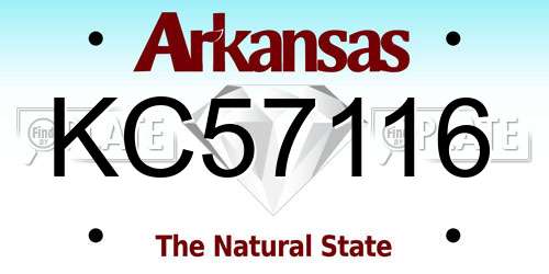 KC57116 Arkansas License Plate