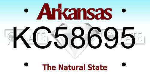 KC58695 Arkansas License Plate