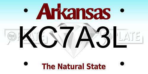 KC7A3L Arkansas License Plate