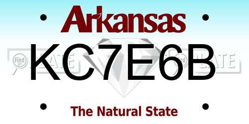 KC7E6B Arkansas License Plate