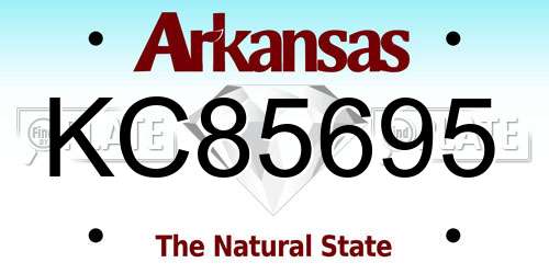 KC85695 Arkansas License Plate