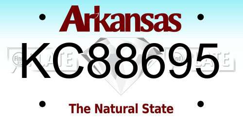 KC88695 Arkansas License Plate