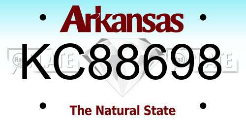 KC88698 Arkansas License Plate
