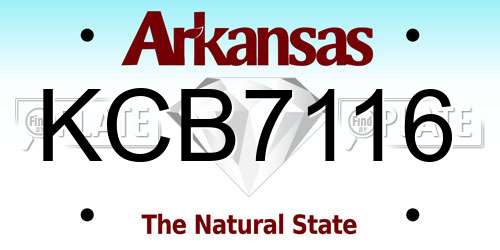 KCB7116 Arkansas License Plate