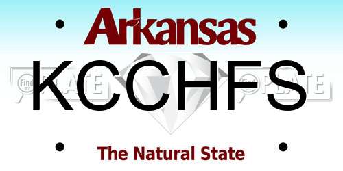 KCCHFS Arkansas License Plate