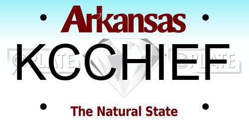 KCCHIEF Arkansas License Plate