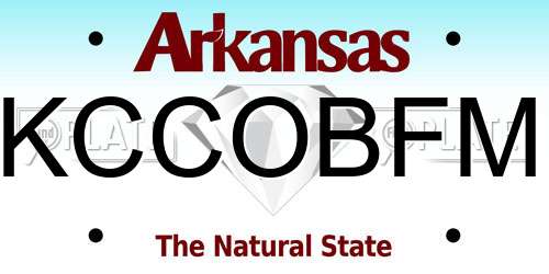 KCCOBFM Arkansas License Plate