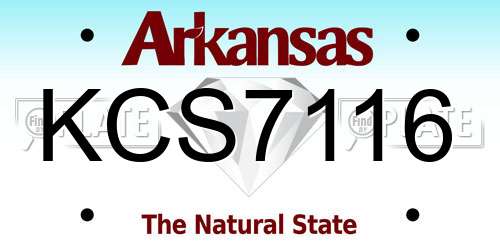 KCS7116 Arkansas License Plate