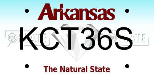 KCT36S Arkansas License Plate