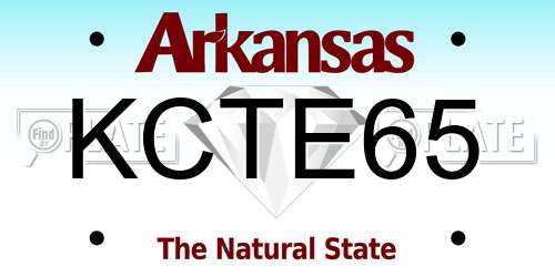 KCTE65 Arkansas License Plate