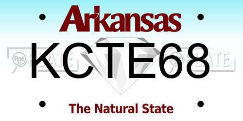 KCTE68 Arkansas License Plate