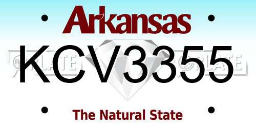 KCV3355 Arkansas License Plate