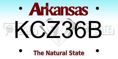 KCZ36B Arkansas License Plate
