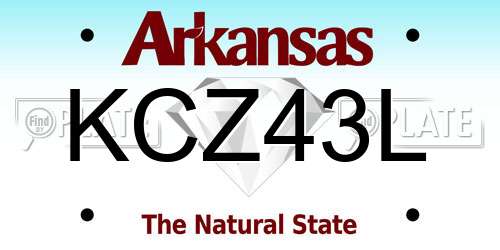 KCZ43L Arkansas License Plate
