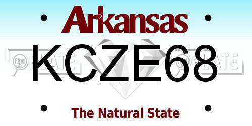 KCZE68 Arkansas License Plate