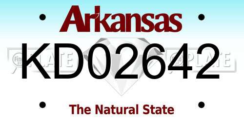 KD02642 Arkansas License Plate