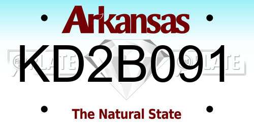 KD2B091 Arkansas License Plate