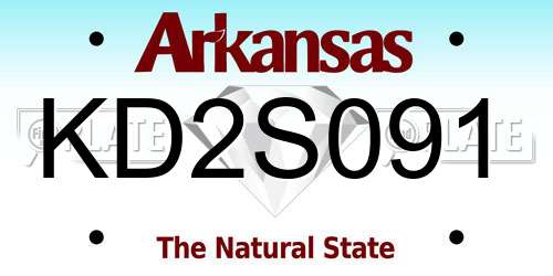 KD2S091 Arkansas License Plate