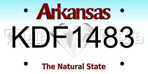 KDF1483 Arkansas License Plate