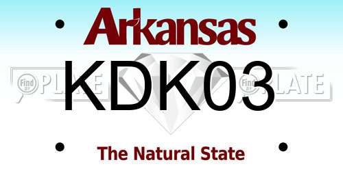 KDK03 Arkansas License Plate