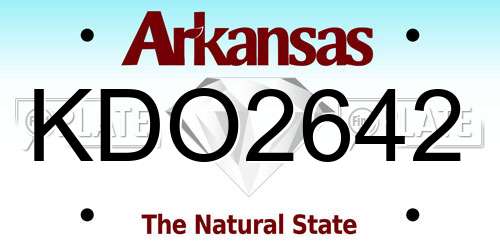 KDO2642 Arkansas License Plate