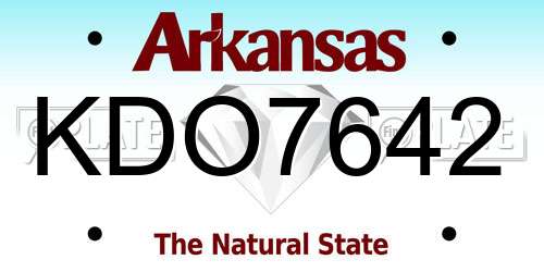 KDO7642 Arkansas License Plate