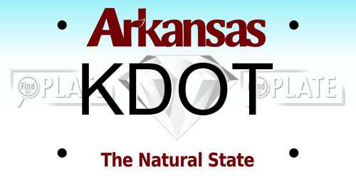 KDOT Arkansas License Plate