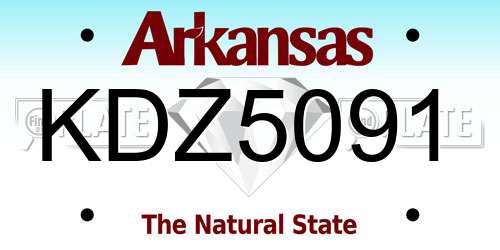 KDZ5091 Arkansas License Plate