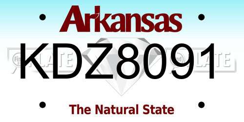 KDZ8091 Arkansas License Plate