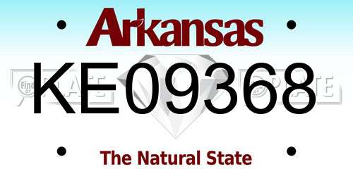 KE09368 Arkansas License Plate