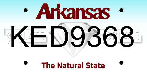 KED9368 Arkansas License Plate