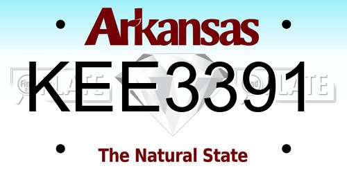 KEE3391 Arkansas License Plate