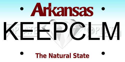 KEEPCLM Arkansas License Plate