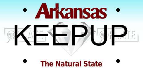 KEEPUP Arkansas License Plate