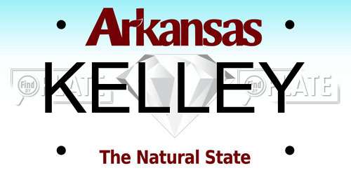 KELLEY Arkansas License Plate