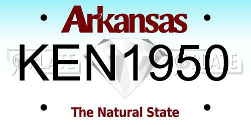 KEN1950 Arkansas License Plate